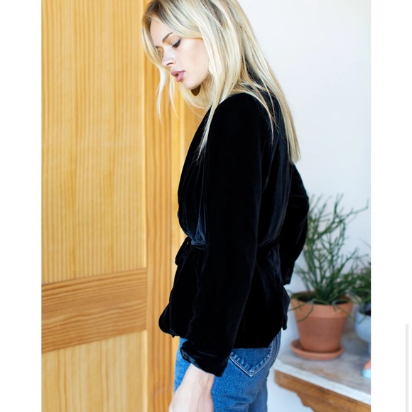 NWT EMERSON FRY PARIS JACKET - BLACK SILK VELVET size S - Picture 3 of 8